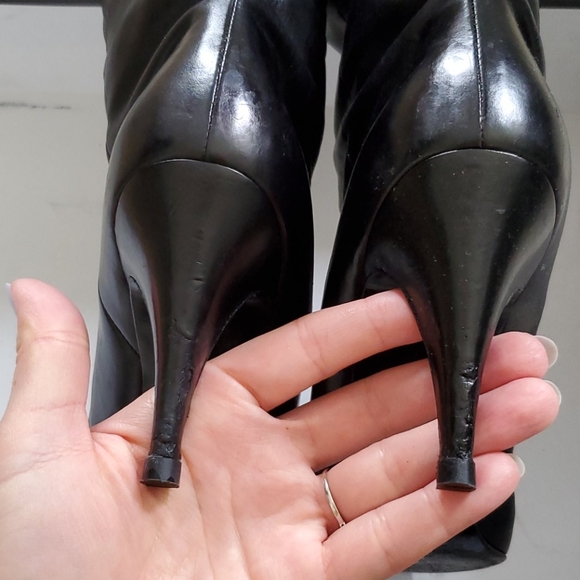 Chanel Metal Toe Knee High Boots - Picture 5 of 6